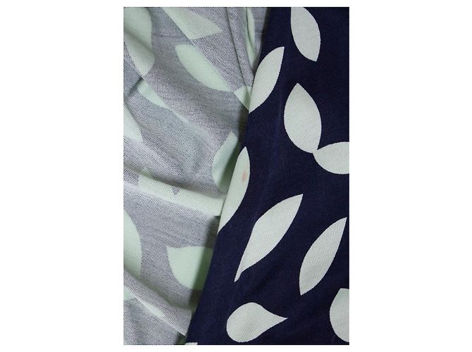 Autre Marque Diane Von Furstenberg, abito a portafoglio in blu e verde - vista 8