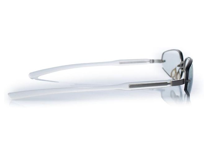 Occhiali da sole in metallo e plastica senza montatura Prada Bianco Grigio - vista 3