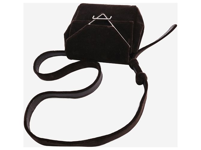 Bottega Veneta Borsa a tracolla in velluto marrone - vista 5