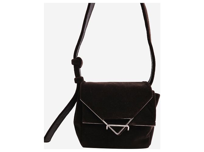 Bottega Veneta Borsa a tracolla in velluto marrone - vista 7