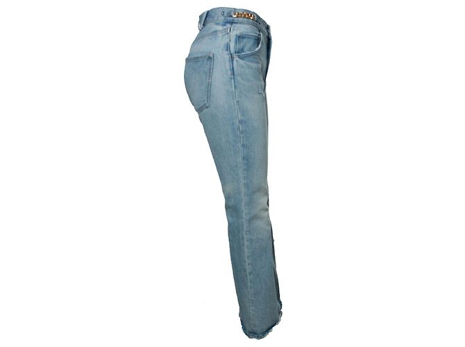 Céline Celine, Jeans azul acampanado con detalles dorados - vista 3