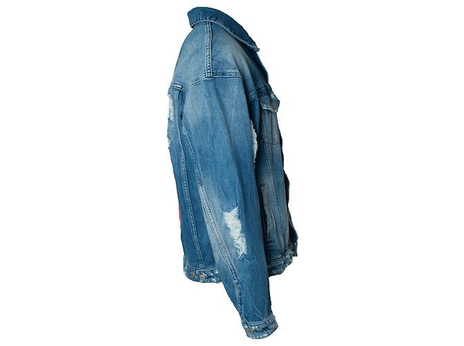 Autre Marque Giacca Rocky senza pelliccia vintage blu Rolling Stones - vista 3