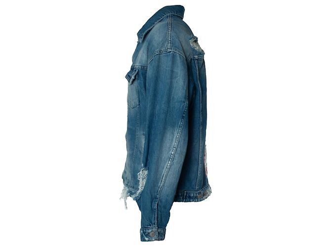 Autre Marque Giacca Rocky senza pelliccia vintage blu Rolling Stones - vista 4