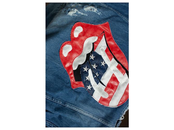 Autre Marque Giacca Rocky senza pelliccia vintage blu Rolling Stones - vista 7