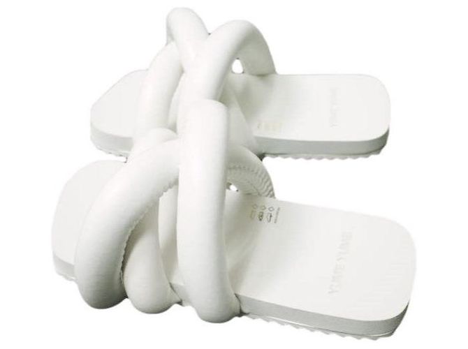 Autre Marque YUME YUME TYRE SLIDE PELLE BIO Sandali Bianco - vista 2