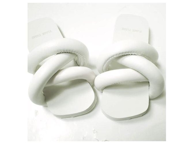 Autre Marque YUME YUME TYRE SLIDE PELLE BIO Sandali Bianco - vista 6