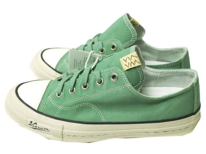 Visvim SKAGWAY L.T. LO Leinensneaker Grün - Ansicht 2