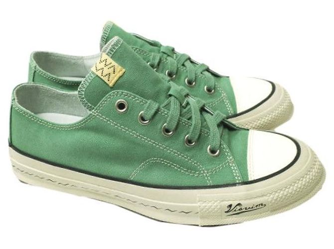 Visvim SKAGWAY L.T. LO Leinensneaker Grün - Ansicht 3