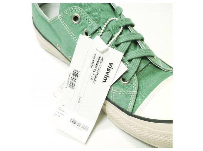 Visvim SKAGWAY L.T. LO Leinensneaker Grün - Ansicht 7
