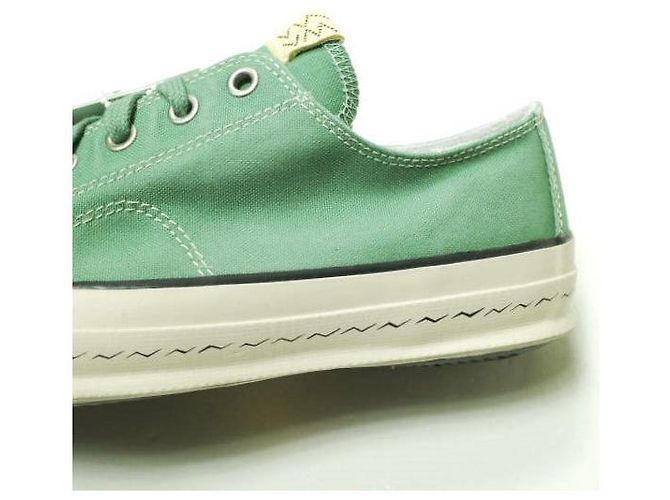 Visvim SKAGWAY L.T. LO Leinensneaker Grün - Ansicht 8