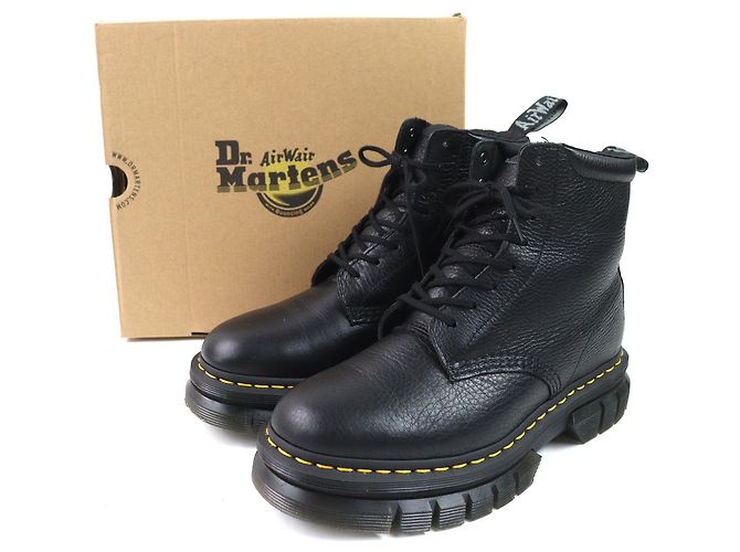 Autre Marque Dr.Martens RIKARD Polierte Glattlederstiefel Schwarz - Ansicht 2