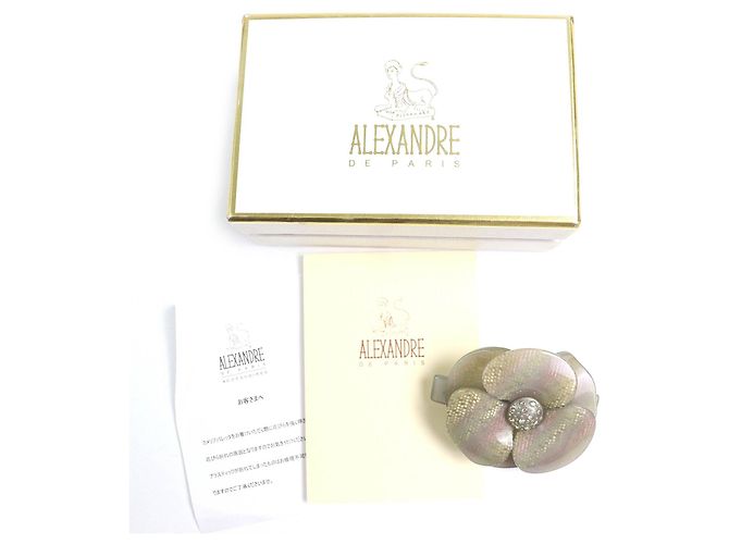 Autre Marque Fermaglio per Capelli Camelia in Cristallo Swarovski Alexandre de Paris Grigio - vista 2