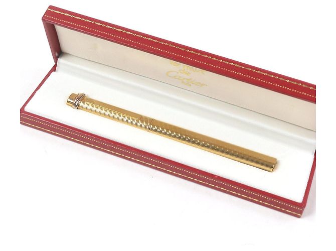 Stylo à bille Cartier Trinity Double C motif vague Doré - vue 2