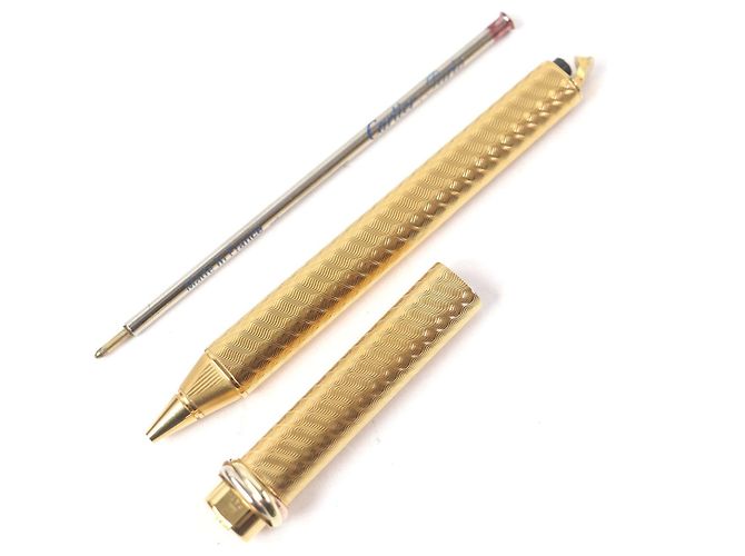 Stylo à bille Cartier Trinity Double C motif vague Doré - vue 3