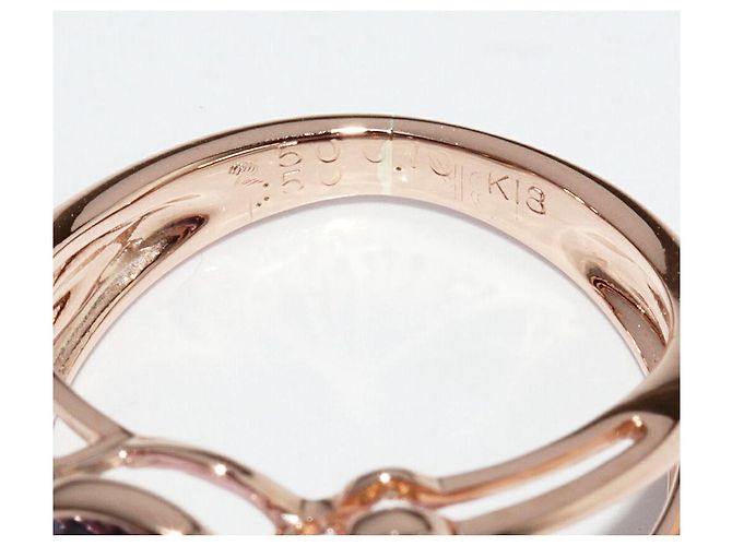 Autre Marque Anello in oro rosa Au750 con ametista e diamante Porpora - vista 4