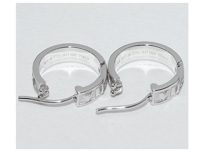 Tiffany & Co Orecchini in oro bianco 750 con diamanti Tiffany Atlas D'oro - vista 3