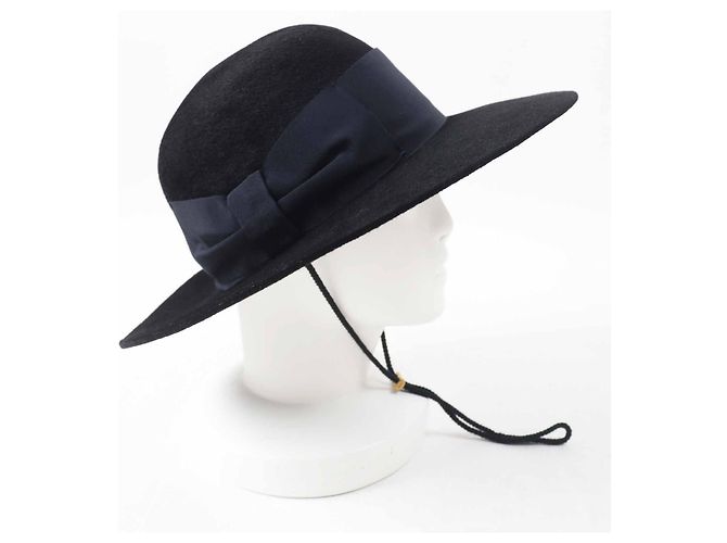 Cappello in feltro di coniglio in lana e rayon Gucci Nero Blu navy - vista 2