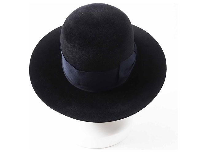 Cappello in feltro di coniglio in lana e rayon Gucci Nero Blu navy - vista 3