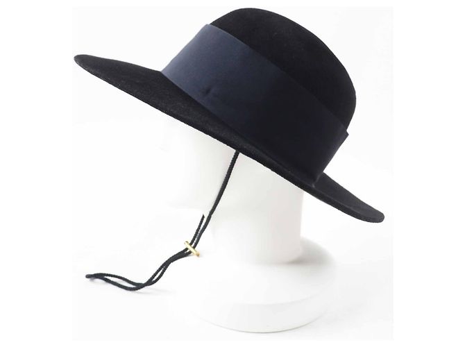 Cappello in feltro di coniglio in lana e rayon Gucci Nero Blu navy - vista 4