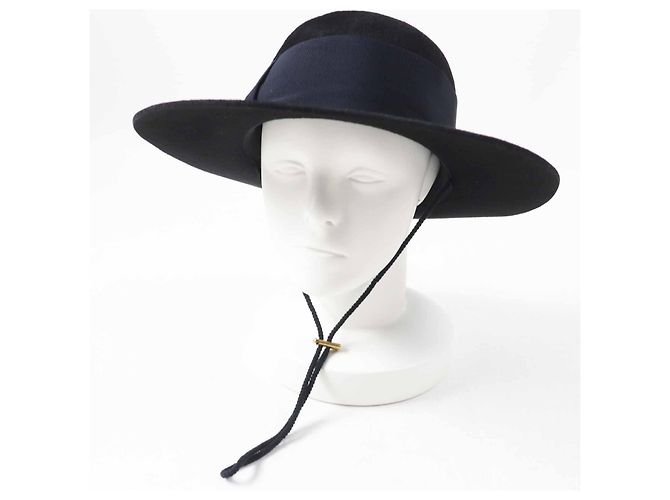 Cappello in feltro di coniglio in lana e rayon Gucci Nero Blu navy - vista 5