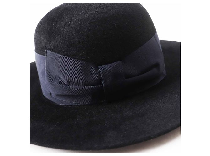 Cappello in feltro di coniglio in lana e rayon Gucci Nero Blu navy - vista 6