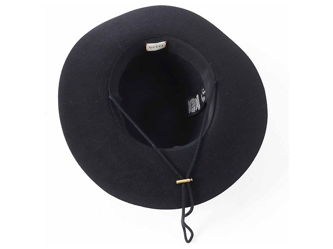 Cappello in feltro di coniglio in lana e rayon Gucci Nero Blu navy - vista 7