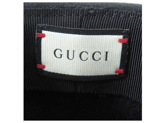 Cappello in feltro di coniglio in lana e rayon Gucci Nero Blu navy - vista 9