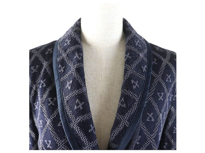 Autre Marque Chaqueta de punto de seda y rayón con logo de LEONARD FASHION Azul Azul marino - vista 4