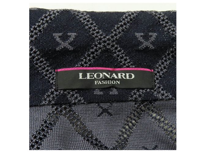 Autre Marque Chaqueta de punto de seda y rayón con logo de LEONARD FASHION Azul Azul marino - vista 8