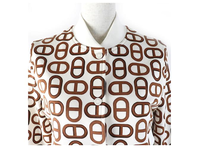Chaqueta de algodón Teddy Blouson Hermès Castaño - vista 4