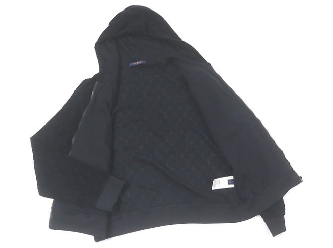 Monogram Baumwoll-Nylon Hoodie 1ABJ63 von Louis Vuitton Schwarz - Ansicht 3
