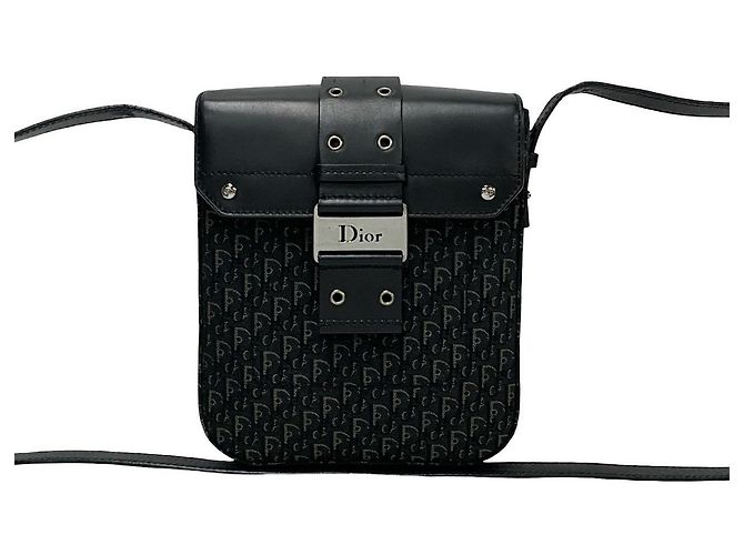 Borsa a tracolla Christian Dior Street Chic Trotter in tela e pelle Nero - vista 2