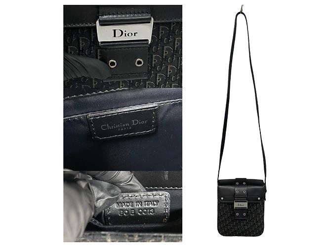 Borsa a tracolla Christian Dior Street Chic Trotter in tela e pelle Nero - vista 4