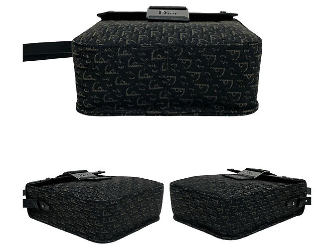 Borsa a tracolla Christian Dior Street Chic Trotter in tela e pelle Nero - vista 7