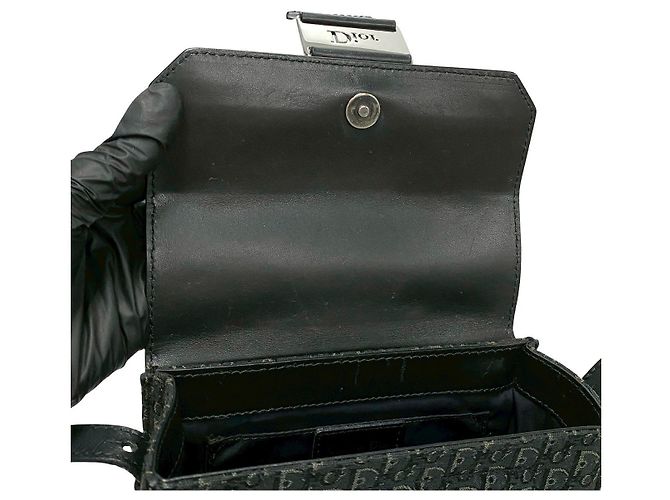 Borsa a tracolla Christian Dior Street Chic Trotter in tela e pelle Nero - vista 9