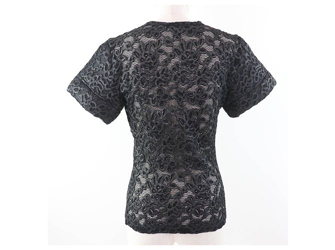 Camiseta de nylon con encaje floral Louis Vuitton Negro - vista 3