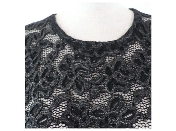 Camiseta de nylon con encaje floral Louis Vuitton Negro - vista 4