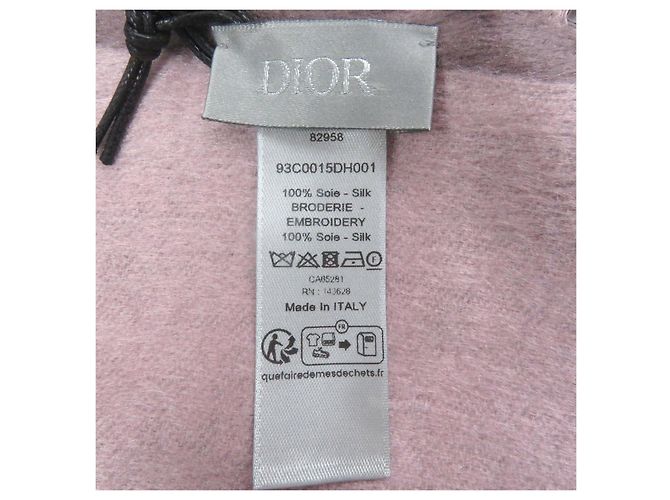 Foulard in seta con ricamo logo CD di Dior Porpora - vista 7