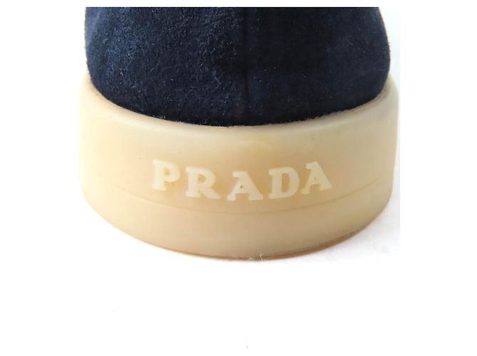 Mocassini in suede Prada 1D222N Blu Blu navy - vista 10