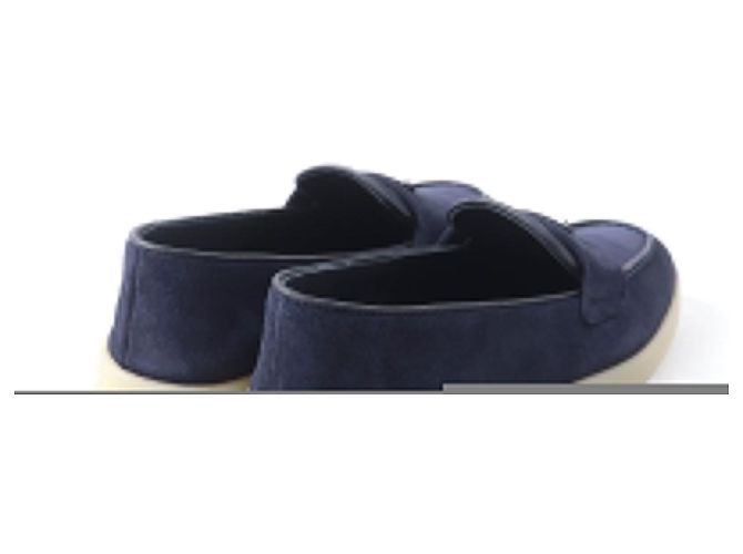 Mocassini in suede Prada 1D222N Blu Blu navy - vista 3