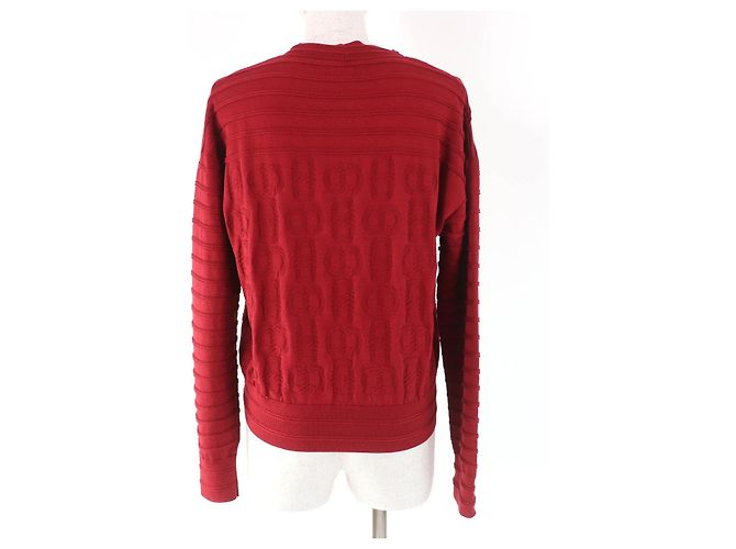 Cárdigan de seda y algodón Chaine d'Ancre de Hermès Castaño Burdeos - vista 3