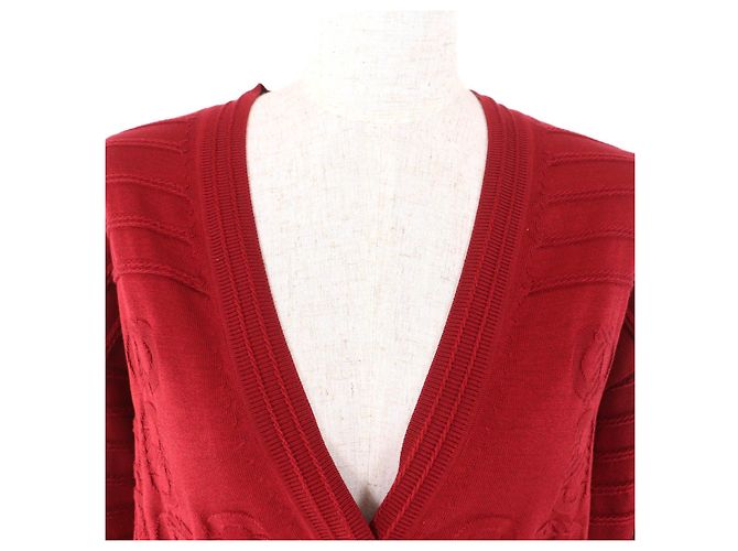 Cárdigan de seda y algodón Chaine d'Ancre de Hermès Castaño Burdeos - vista 4