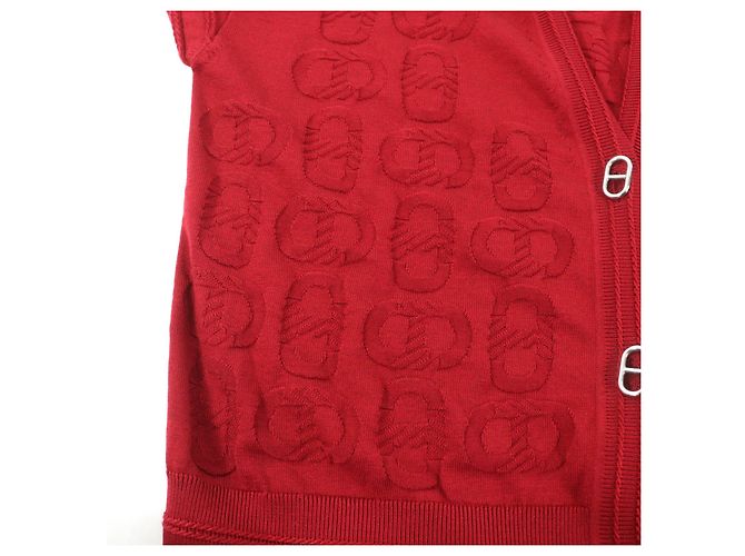 Cárdigan de seda y algodón Chaine d'Ancre de Hermès Castaño Burdeos - vista 5