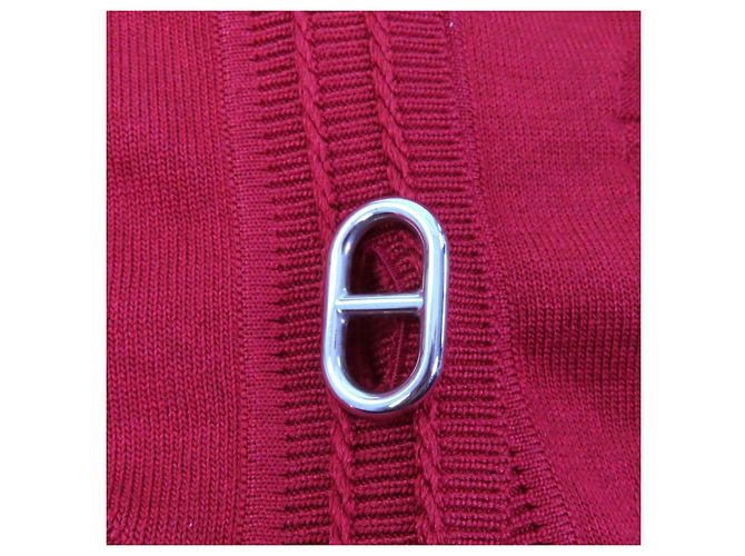 Cárdigan de seda y algodón Chaine d'Ancre de Hermès Castaño Burdeos - vista 6
