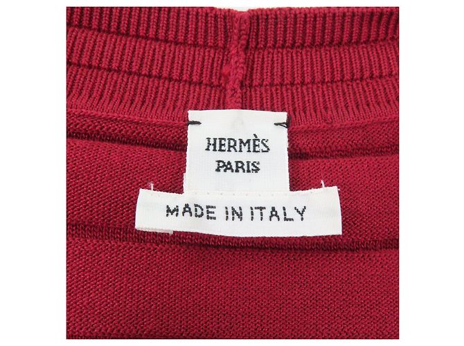 Cárdigan de seda y algodón Chaine d'Ancre de Hermès Castaño Burdeos - vista 7