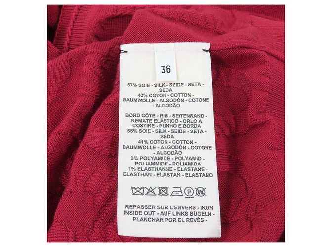 Cárdigan de seda y algodón Chaine d'Ancre de Hermès Castaño Burdeos - vista 8
