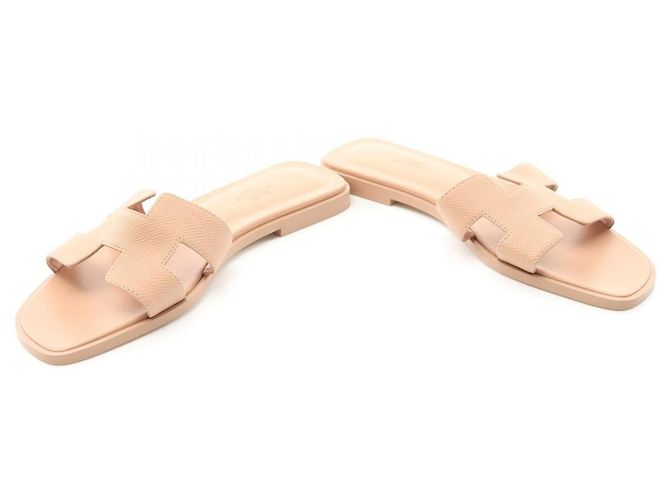 Hermès Sandali Hermes Oran Vau Epsom Rosa - vista 3