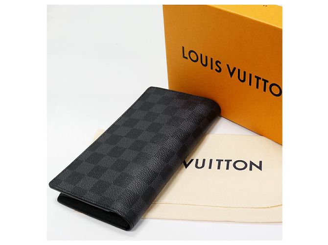 Cartera Larga Brazza Damier Graphite de Louis Vuitton Negro - vista 2
