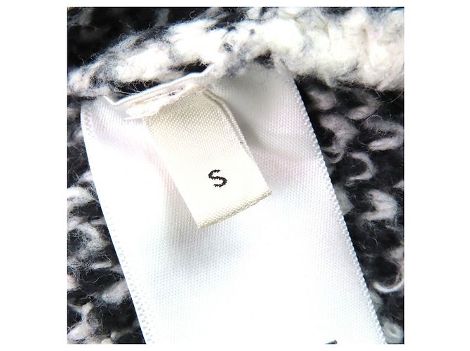 Céline Celine Surf-Stil Argyle Strickpullover aus Baumwolle, Nylon und Polyurethan mit Rundhalsausschnitt Schwarz Weiß - Ansicht 5