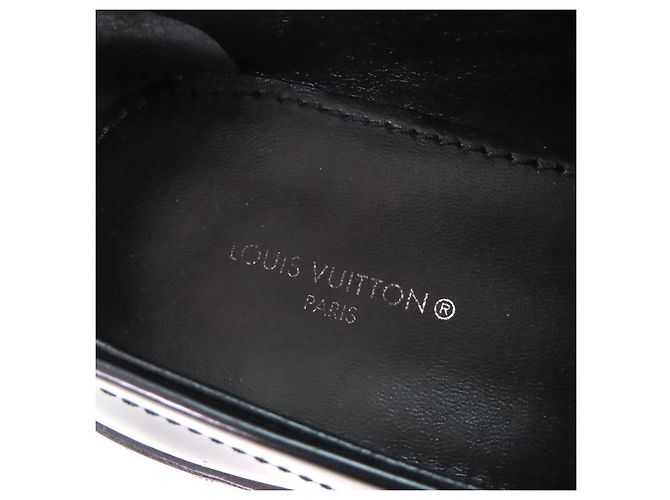 Mocassini in pelle a punta quadrata Louis Vuitton Nero - vista 10